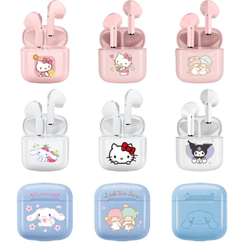 Безжични Bluetooth Слушалки Kawaii Sanrio Hello Kitty My Melody със Сензорен контрол Спортни Слушалки с Микрофон Мультяшные Аниме Слушалки