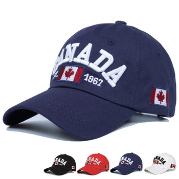 висококачествен Памучен Бейзболна Шапка Gorras Canada с Флага на Канада, бейзболна шапка, Регулируеми Мъжки Шапки, Брандираната бейзболна шапка възстановяване на предишното положение