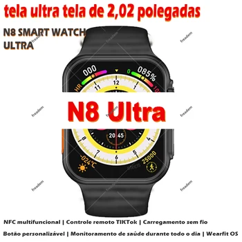 Последната Серия 8 Смарт Часовници N8 Ултра 2,02 Инча, Bluetooth Предизвикателство NFC е Безжична Зареждане Винаги На Дисплея Смарт Часовници за Мъже и Жени
