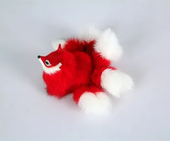 нова скъпа имитативната играчка-лисица от смола и кожа, девятихвостая червената лисица, на кукла за подарък около 18x7,5 см 1103