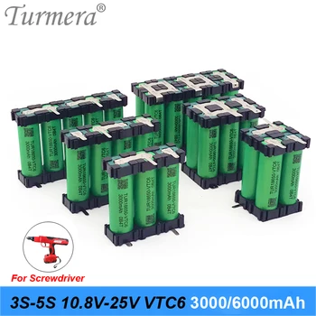 Turmera VTC6 Батерия 3000 ма 30A Батерия TUR18650-VTC6 3 S 12,6 4S 16,8 В 5S 21 Добавите Държач за 12 18 На Отвертка, за да Използвате Батерията