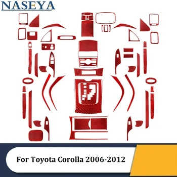 За Toyota Corolla 2006 2007 2008 2009 2010 2011 2012 Въглеродни Влакна Червени Декоративни Стикери с Аксесоари За Интериора на колата