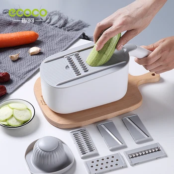 ECOCO богат на функции Ръчен Слайсер Овощерезка Професионална Ренде Зеленчуци с Кухненски Инструмент е на Разположение на различни Ножове