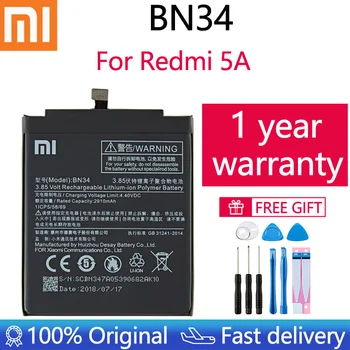 Въведете Mi Оригинална Батерия за Телефон BN34 за Xiaomi Redmi 5А 5.0 е 