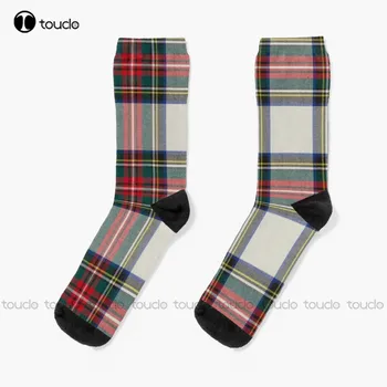Стюърт Обличам Шотландската Клетка Чорапи Дамски Спортни Чорапи Персонализирани Потребителски Унисекс За Възрастни, Тийнейджъри На Младежки Чорапи 360 ° Цифрови Разпечатки