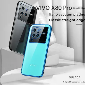 VIVO X80 Калъф SULADA Ослепителен Прозрачно Покритие Покритие ултра тънък Анти-капка TPU За VIVO X80 Pro X70 Прозрачен Мек калъф