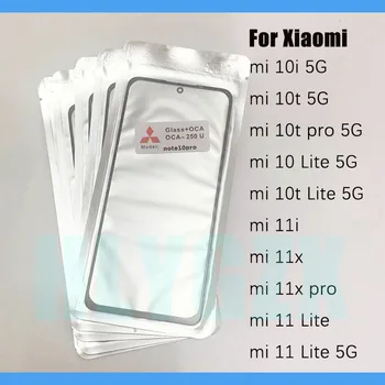 10 бр. ТОП QC За Xiaomi Mi 10t 11x10 11 Lite Pro 10i 5G 11i LCD Дисплей на Предния Сензорен Екран Обектив Външно Стъкло С ОСА Подмяна на Лентата