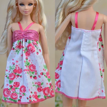 Розова стоп-моушън облекло за кукли Барби Костюми Розова Вечерна рокля за кукла 1/6 BJD Пълнозърнести рокля с отворен гръб за кукли Барби, Детски Играчки