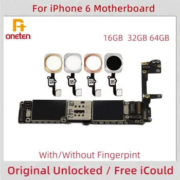 Oneten Оригиналната Разблокированная дънна Платка за iPhone 6 4,7 инча С/Без пръстови отпечатъци Touch ID Логическа Такса 16 GB 32 GB 64 Г Тестван Добре