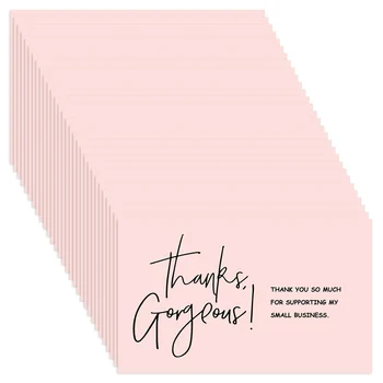 30 бр./опаковане. Розова картичка с благодарност за подкрепата на бизнес-опаковки, украса визитка ръчно изработени с любов за търговци